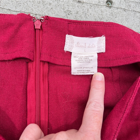 Altar’d State: Dark Red Tie/Wrap Skort. Size Large. - Picture 9 of 9